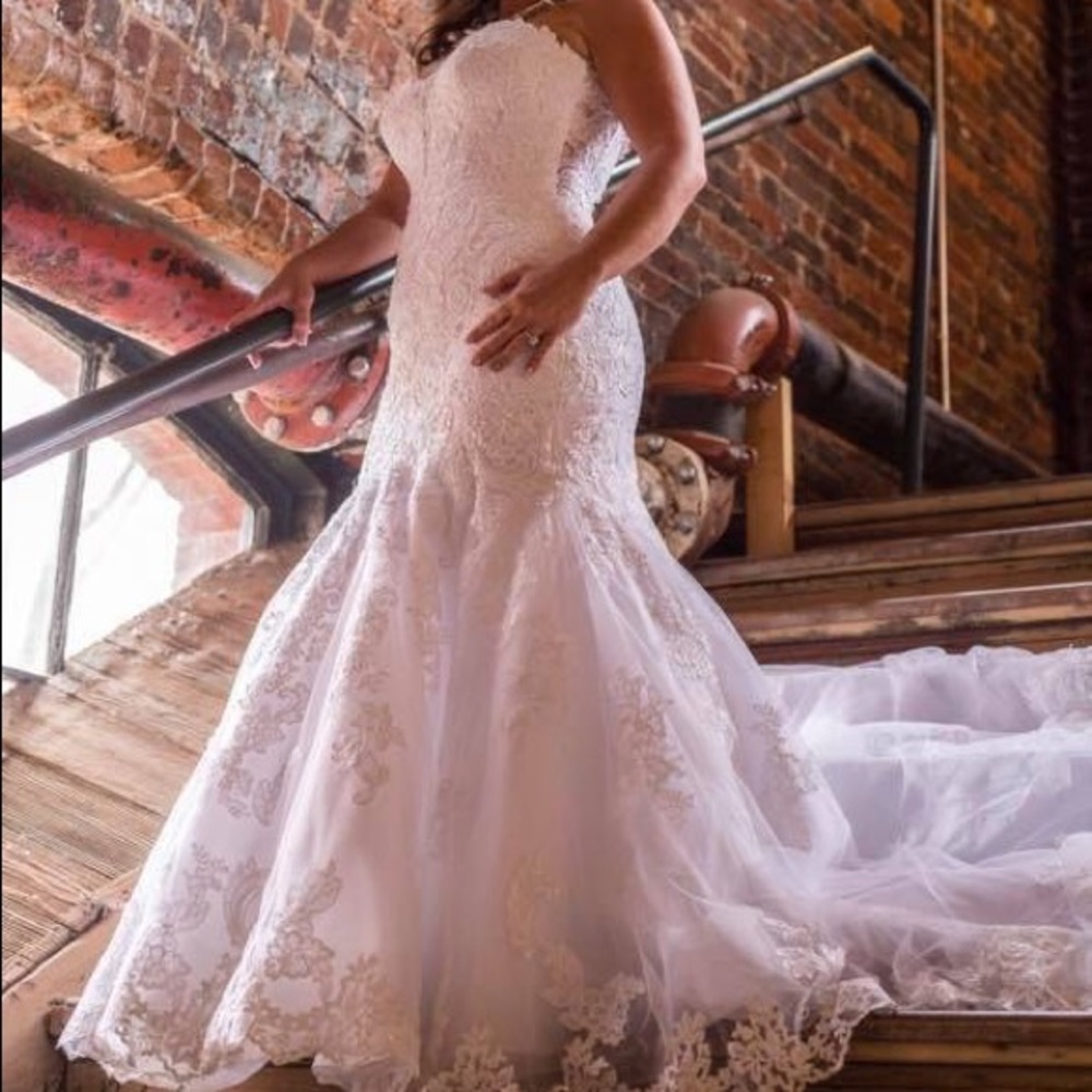 Fit and flare lace wedding dress